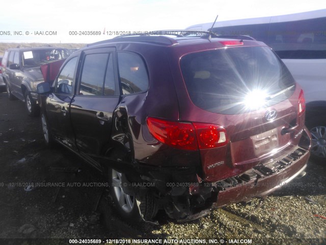 5NMSH13E08H149647 - 2008 HYUNDAI SANTA FE SE/LIMITED RED photo 3