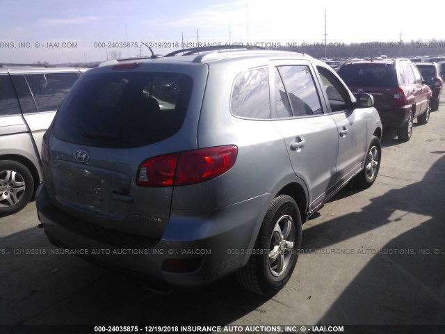 5NMSG13D37H084107 - 2007 HYUNDAI SANTA FE GLS Light Blue photo 4