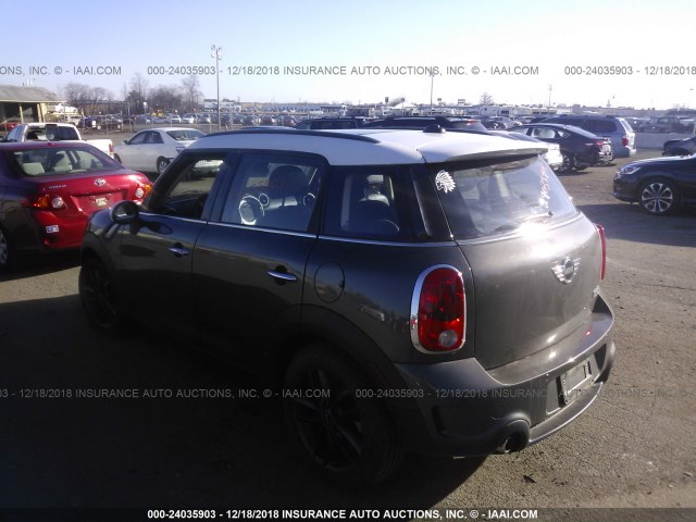 WMWZC3C51CWL80942 - 2012 MINI COOPER S COUNTRYMAN GRAY photo 3