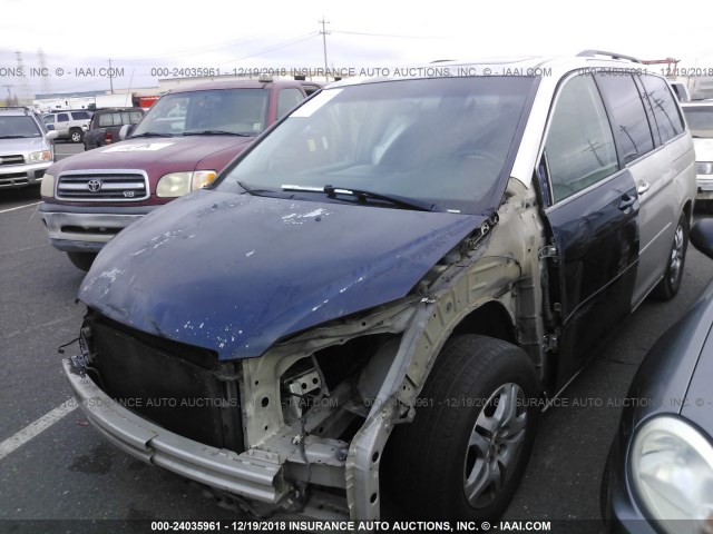 5FNRL38795B001500 - 2005 HONDA ODYSSEY EXL SILVER photo 2