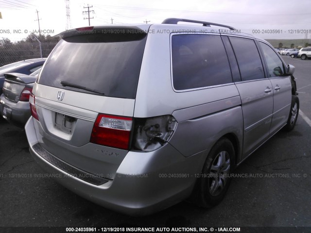 5FNRL38795B001500 - 2005 HONDA ODYSSEY EXL SILVER photo 4