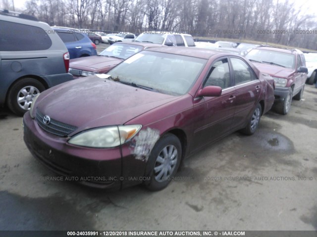 4T1BE32K43U191862 - 2003 TOYOTA CAMRY LE/XLE/SE RED photo 2