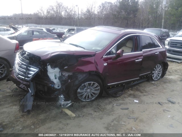 1GYKNBRS5HZ297150 - 2017 CADILLAC XT5 LUXURY BURGUNDY photo 2