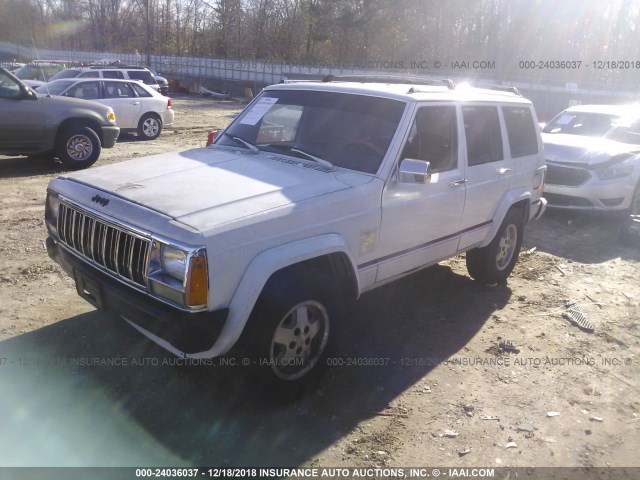 1J4FJ58S1ML635396 - 1991 JEEP CHEROKEE LAREDO WHITE photo 2