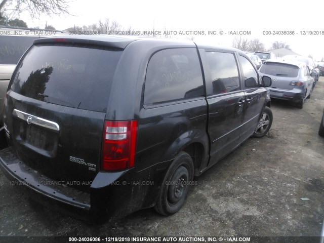 2D8HN44E99R561920 - 2009 DODGE GRAND CARAVAN SE BLACK photo 4