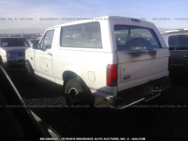 1FMEU15H4SLB01845 - 1995 FORD BRONCO U100 WHITE photo 3