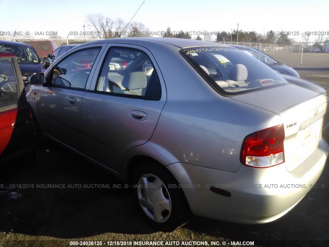 KL1TD526X4B162042 - 2004 CHEVROLET AVEO SILVER photo 3