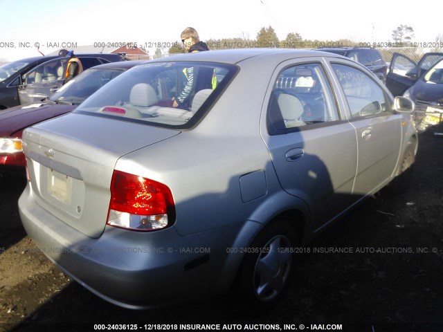 KL1TD526X4B162042 - 2004 CHEVROLET AVEO SILVER photo 4