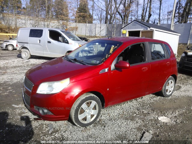 KL1TD66E09B340698 - 2009 CHEVROLET AVEO LS/LT Կարմիր լուսանկար 2