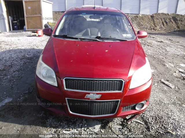 KL1TD66E09B340698 - 2009 CHEVROLET AVEO LS/LT Կարմիր լուսանկար 6
