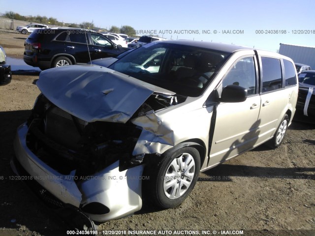 2C4RDGBG7ER335333 - 2014 DODGE GRAND CARAVAN SE GOLD photo 2