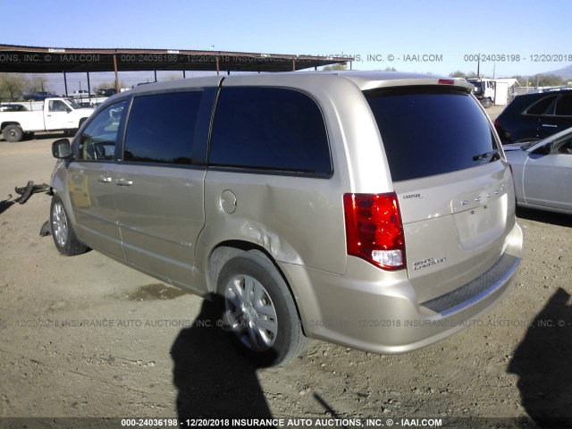 2C4RDGBG7ER335333 - 2014 DODGE GRAND CARAVAN SE GOLD photo 3