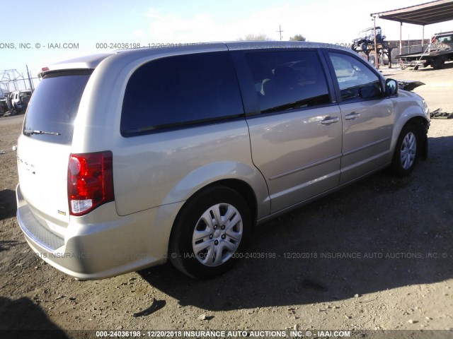 2C4RDGBG7ER335333 - 2014 DODGE GRAND CARAVAN SE GOLD photo 4