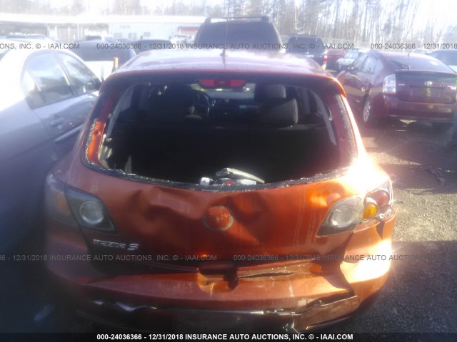 JM1BK343441167468 - 2004 MAZDA 3 HATCHBACK ORANGE photo 6