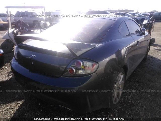 KMHHN66F68U285323 - 2008 HYUNDAI TIBURON GT/SE/GT LIMITED GRAY photo 4