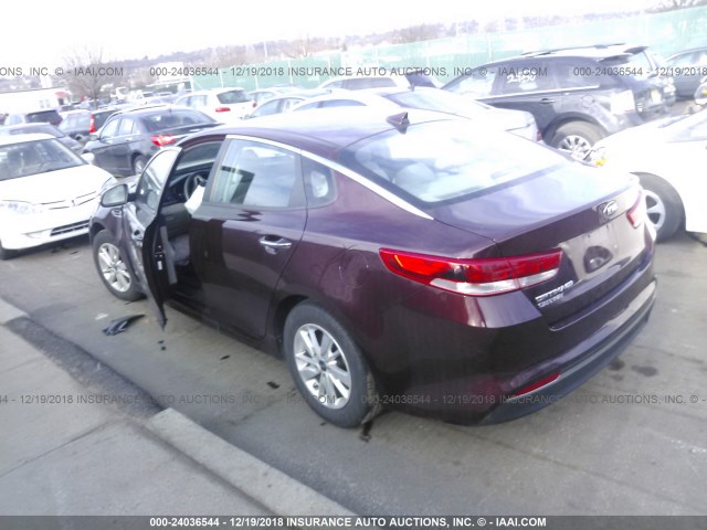 5XXGT4L39GG101243 - 2016 KIA OPTIMA LX BURGUNDY photo 3