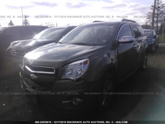 2GNALCEKXF6132522 - 2015 CHEVROLET EQUINOX LT GREEN photo 2