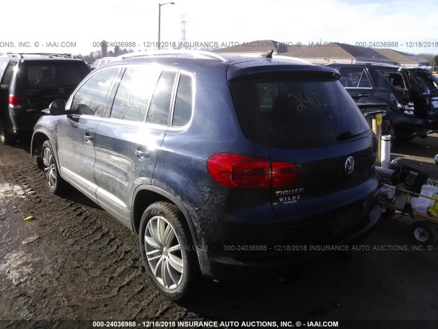 WVGBV7AX4CW546621 - 2012 VOLKSWAGEN TIGUAN S/SE/SEL BLACK photo 3