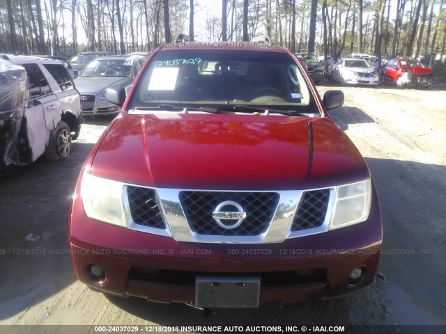 5N1AR18W36C621230 - 2006 NISSAN PATHFINDER LE/SE/XE RED photo 6