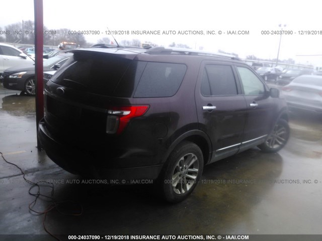 1FMHK7D87BGA39910 - 2011 FORD EXPLORER XLT MAROON photo 4