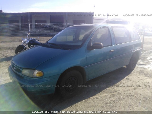 2FMDA51U9TBB23288 - 1996 FORD WINDSTAR WAGON TEAL photo 2