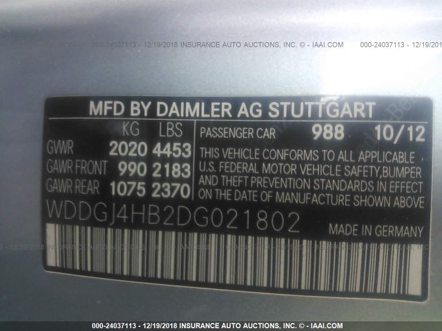 WDDGJ4HB2DG021802 - 2013 MERCEDES-BENZ C 250 SILVER photo 9