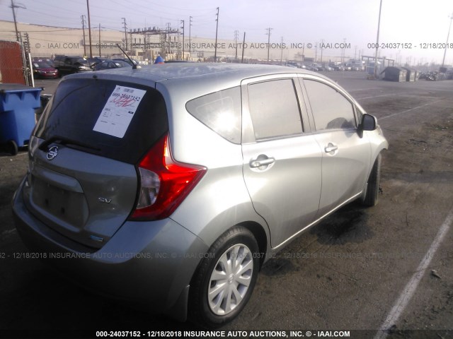 3N1CE2CP6EL408082 - 2014 NISSAN VERSA NOTE S/S PLUS/SV/SL SILVER photo 4