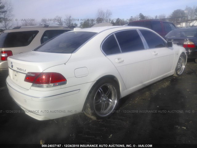 WBAHN835X7DT70575 - 2007 BMW 750 WHITE photo 4