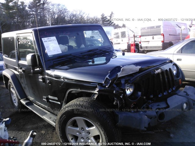 1C4AJWAG6CL208144 - 2012 JEEP WRANGLER SPORT BLACK photo 1