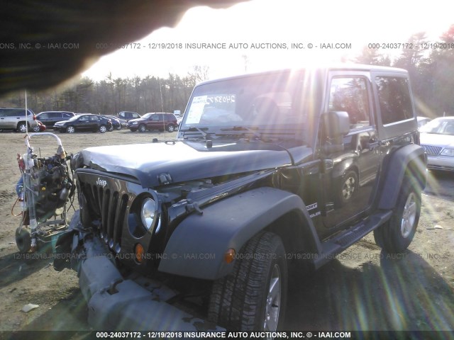 1C4AJWAG6CL208144 - 2012 JEEP WRANGLER SPORT BLACK photo 2