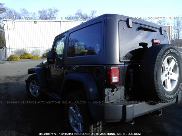 1C4AJWAG6CL208144 - 2012 JEEP WRANGLER SPORT BLACK photo 3