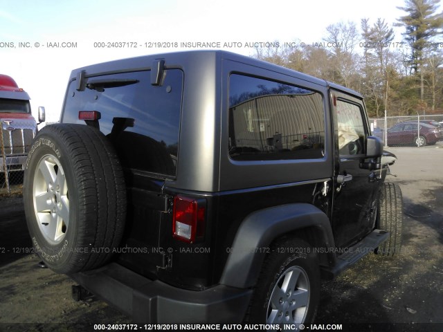 1C4AJWAG6CL208144 - 2012 JEEP WRANGLER SPORT BLACK photo 4