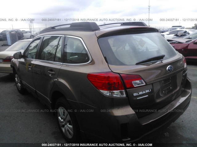 4S4BRBAC5D3268514 - 2013 SUBARU OUTBACK 2.5I Dark Brown photo 3