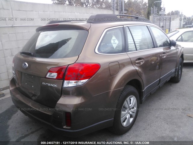 4S4BRBAC5D3268514 - 2013 SUBARU OUTBACK 2.5I Dark Brown photo 4