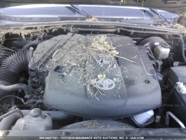 5TFJU4GNXCX021225 - 2012 TOYOTA TACOMA DOUBLE CAB PRERUNNER GRAY photo 10