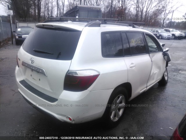 JTEZK3EH7A2095983 - 2010 TOYOTA HIGHLANDER WHITE photo 4