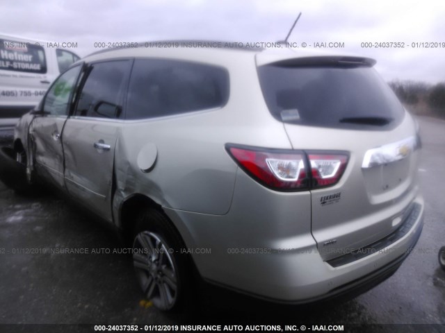 1GNKVHKD6FJ214087 - 2015 CHEVROLET TRAVERSE LT SILVER photo 3