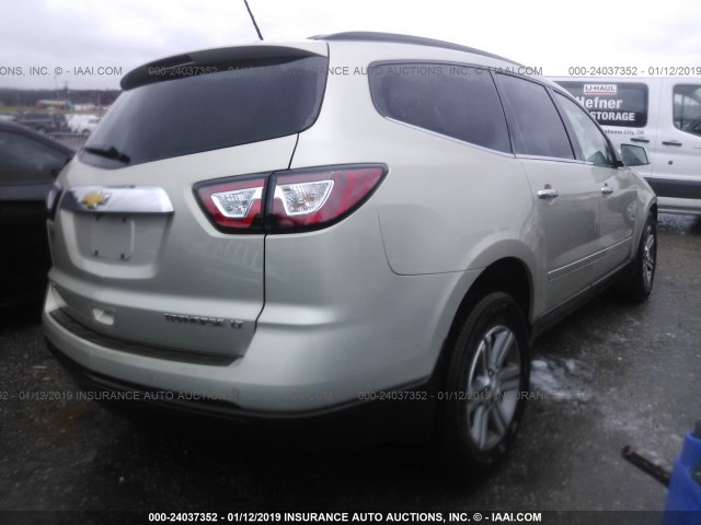 1GNKVHKD6FJ214087 - 2015 CHEVROLET TRAVERSE LT SILVER photo 4