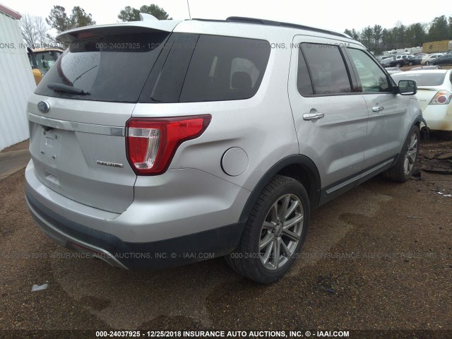 1FM5K7F87GGA36061 - 2016 FORD EXPLORER LIMITED SILVER photo 4