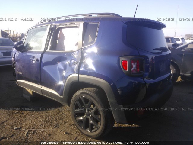 ZACCJABBXJPG95212 - 2018 JEEP RENEGADE LATITUDE BLUE photo 3