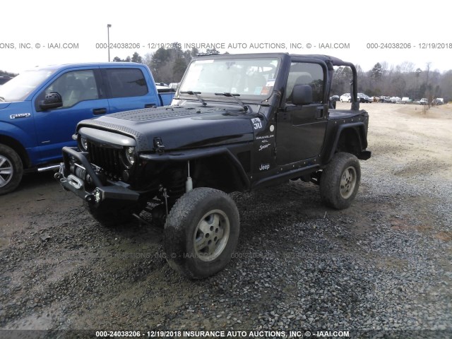 1J4FA49S11P374347 - 2001 JEEP WRANGLER / TJ SPORT BLACK photo 2