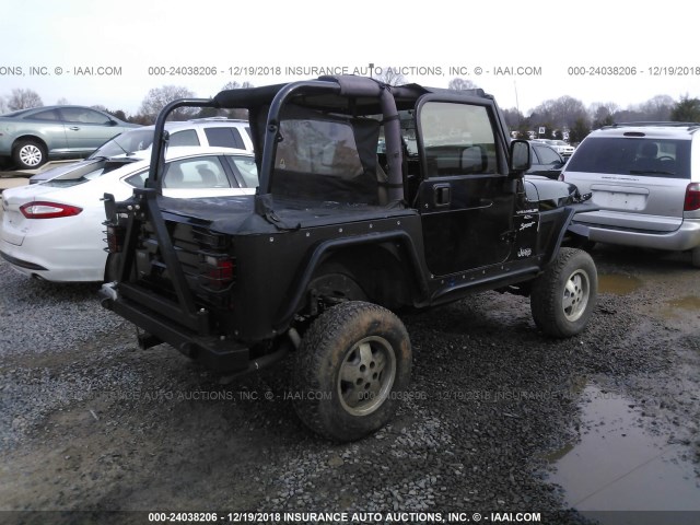 1J4FA49S11P374347 - 2001 JEEP WRANGLER / TJ SPORT BLACK photo 4