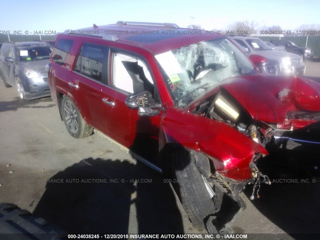 JTEBU5JR8G5366577 - 2016 TOYOTA 4RUNNER SR5 PREM/LTDL/TRAIL/TRD RED photo 1