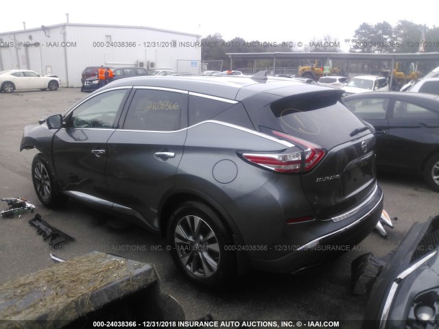 5N1AZ2MH0HN153378 - 2017 NISSAN MURANO S/SL/SV/PLATINUM GRAY photo 3