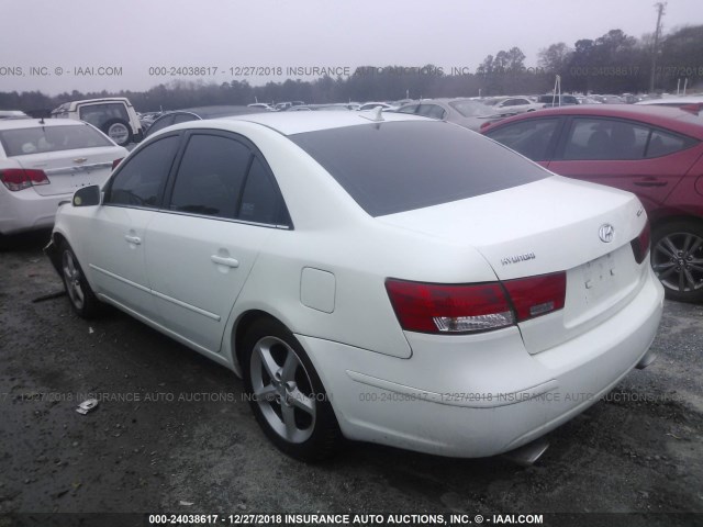 5NPEU46F59H491310 - 2009 HYUNDAI SONATA SE/LIMITED WHITE photo 3