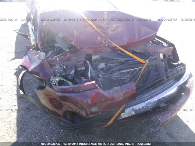 1G1ZT54815F244670 - 2005 CHEVROLET MALIBU LS BURGUNDY photo 6