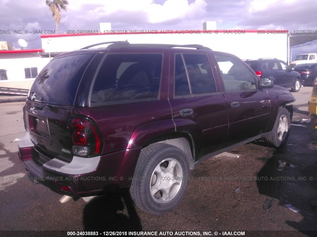 1GNDT13S262352447 - 2006 CHEVROLET TRAILBLAZER LS/LT MAROON photo 4