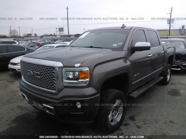 3GTU2WEC0FG188833 - 2015 GMC SIERRA K1500 DENALI BROWN photo 2