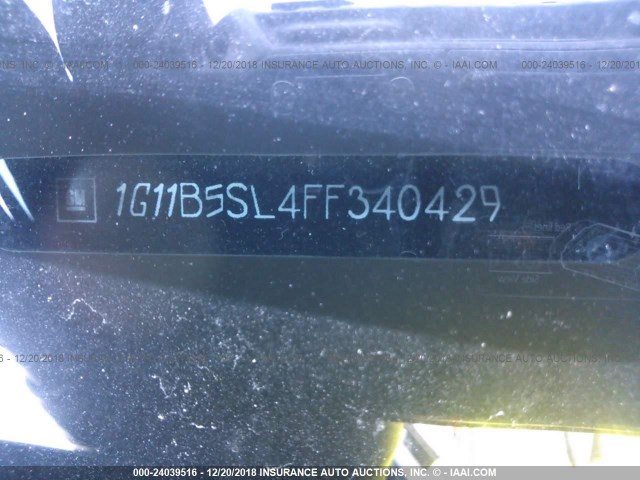 1G11B5SL4FF340429 - 2015 CHEVROLET MALIBU LS GRAY photo 9