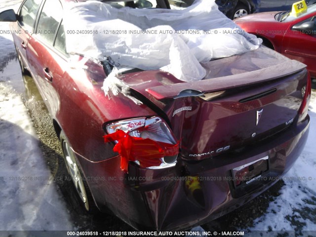 1G2ZG57N784104186 - 2008 PONTIAC G6 SE RED photo 6